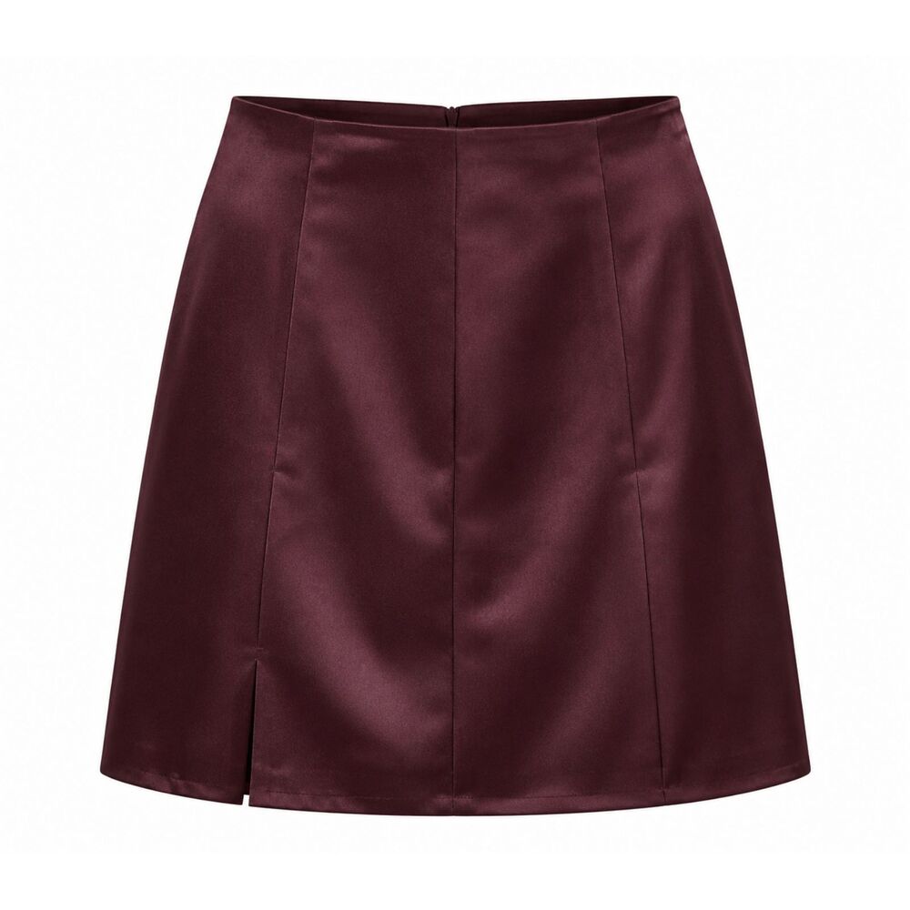 LOFT Burgundy A-Line Short Skirt Zip Closure 00 Petite Solid Women's Skirt
